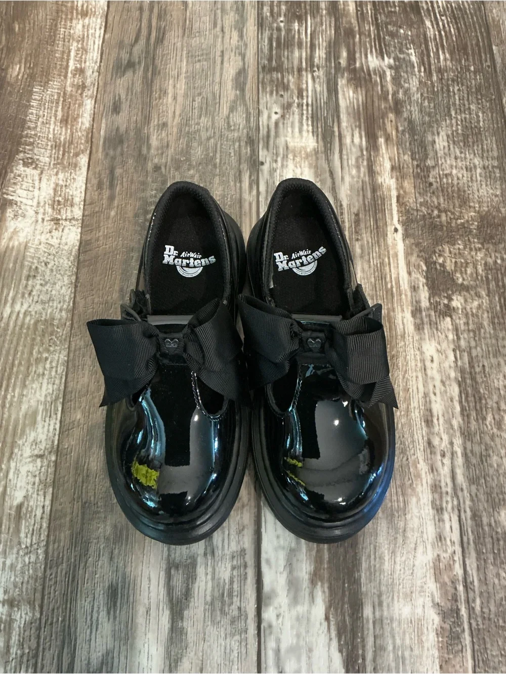 Dr. Martens Kids Black Patent Mary Jane with Ribbon Size 12